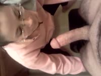 MILF sucking a big incest cock